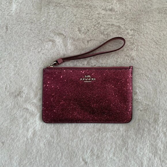 Coach Star Glitter Small Wristlet  Purple/ Fuschia F33702 - Picture 1 of 5